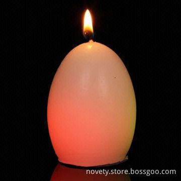 LED egg, real smokeless wax candles really change colors when lit